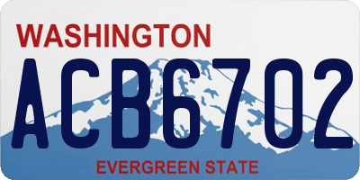 WA license plate ACB6702