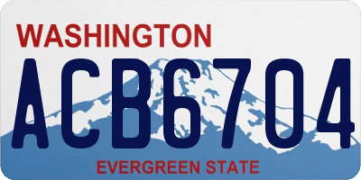 WA license plate ACB6704