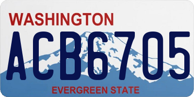 WA license plate ACB6705