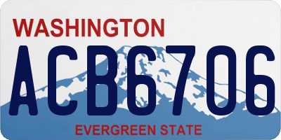 WA license plate ACB6706