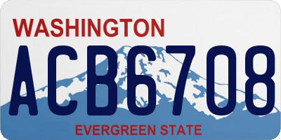 WA license plate ACB6708