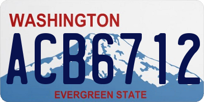 WA license plate ACB6712