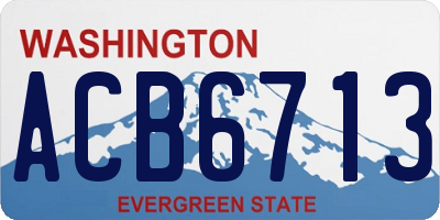 WA license plate ACB6713