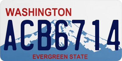 WA license plate ACB6714