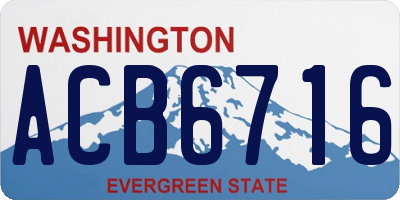 WA license plate ACB6716