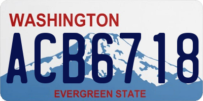 WA license plate ACB6718