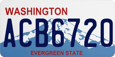 WA license plate ACB6720