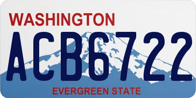 WA license plate ACB6722
