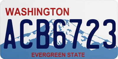WA license plate ACB6723