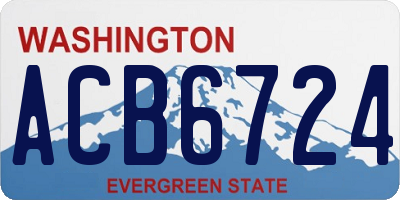 WA license plate ACB6724