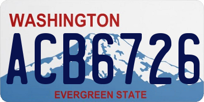 WA license plate ACB6726