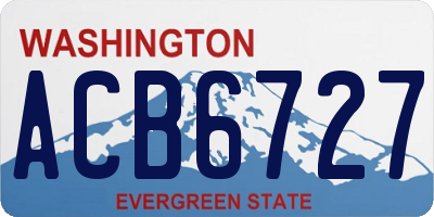 WA license plate ACB6727