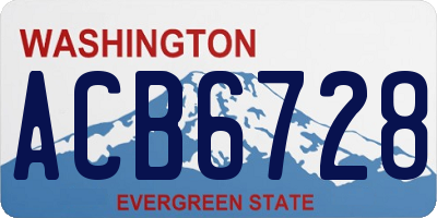 WA license plate ACB6728
