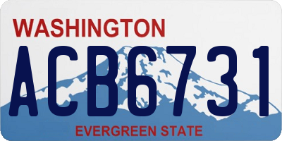 WA license plate ACB6731