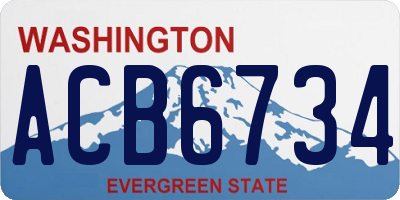 WA license plate ACB6734