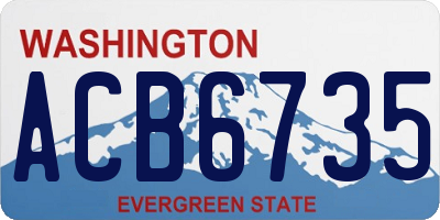 WA license plate ACB6735