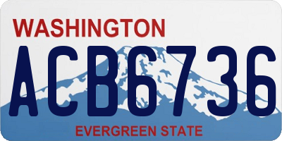 WA license plate ACB6736