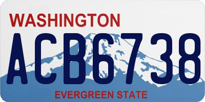 WA license plate ACB6738