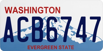 WA license plate ACB6747