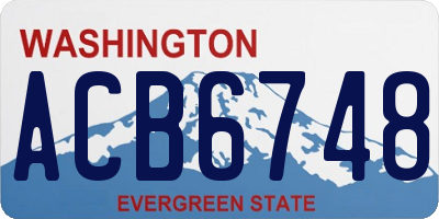 WA license plate ACB6748