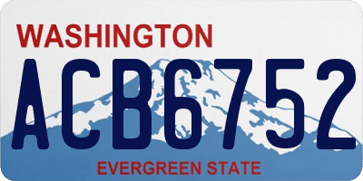 WA license plate ACB6752