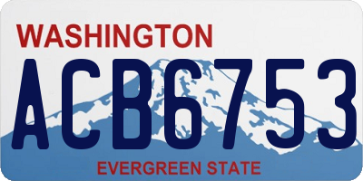 WA license plate ACB6753