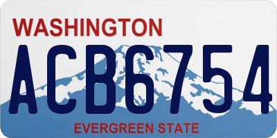 WA license plate ACB6754