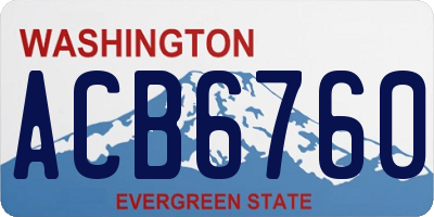 WA license plate ACB6760