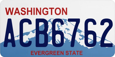 WA license plate ACB6762