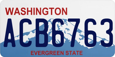 WA license plate ACB6763