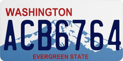 WA license plate ACB6764
