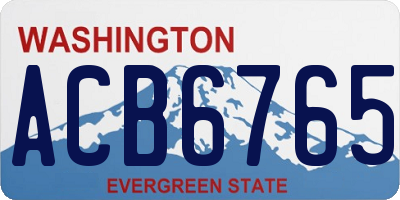 WA license plate ACB6765