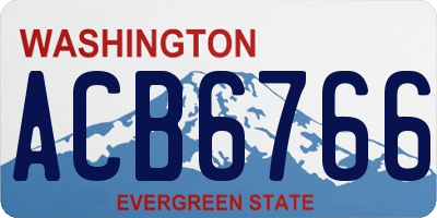 WA license plate ACB6766