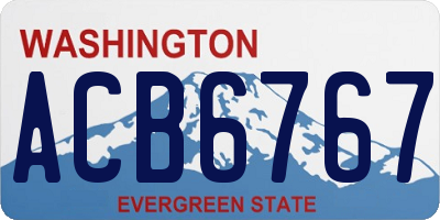WA license plate ACB6767