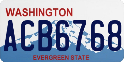 WA license plate ACB6768