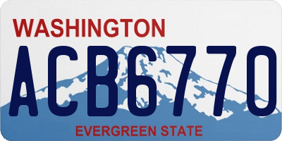 WA license plate ACB6770