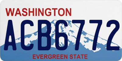 WA license plate ACB6772