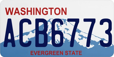 WA license plate ACB6773