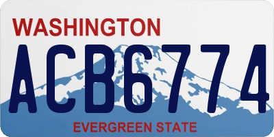 WA license plate ACB6774