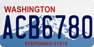 WA license plate ACB6780