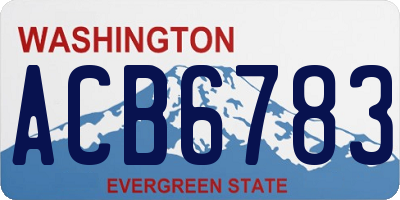 WA license plate ACB6783