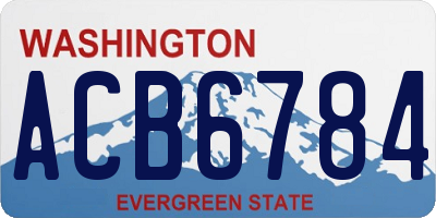 WA license plate ACB6784