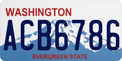 WA license plate ACB6786