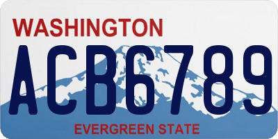 WA license plate ACB6789
