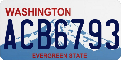 WA license plate ACB6793