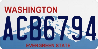 WA license plate ACB6794