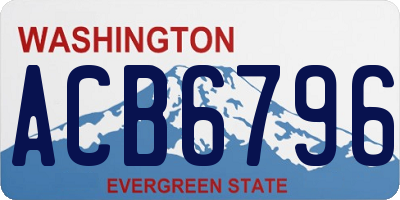 WA license plate ACB6796
