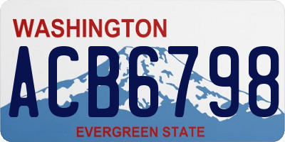 WA license plate ACB6798