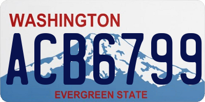 WA license plate ACB6799