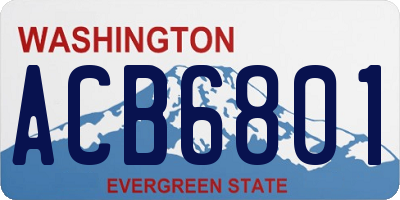 WA license plate ACB6801